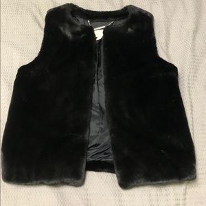 Michael Kors | Black Faux Beaver Fur Vest